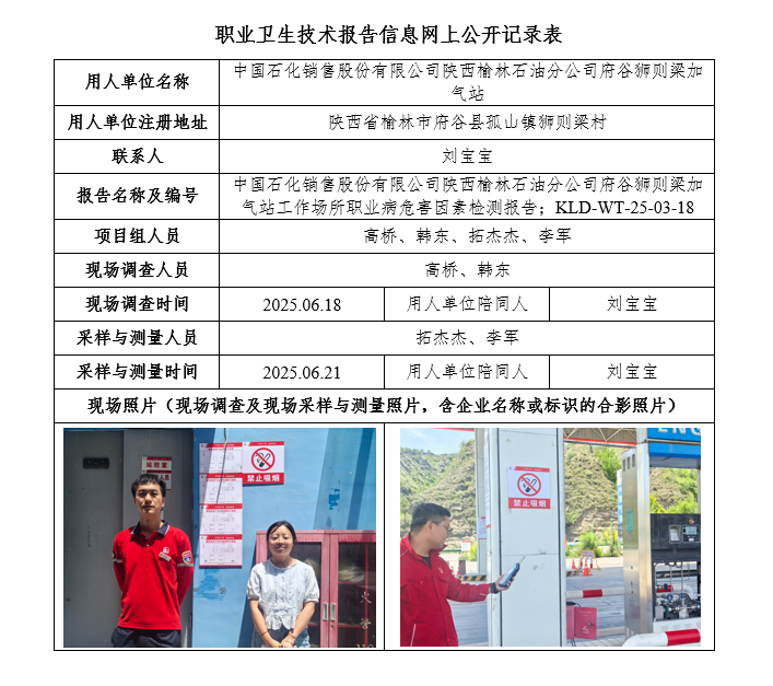 中國(guó)石化銷(xiāo)售股份有限公司陜西榆林石油分公司府谷獅則梁加氣站