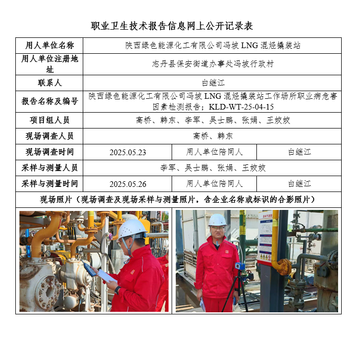 陜西綠色能源化工有限公司馮坡LNG混烴撬裝站